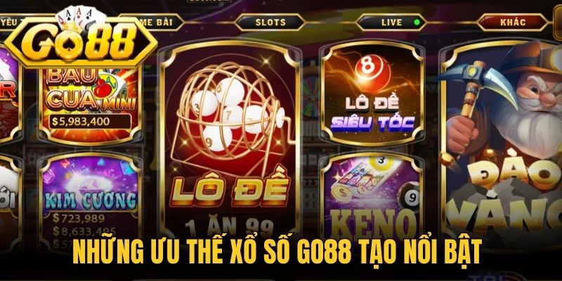 Những ưu thế Xổ số Go88 tạo nổi bật